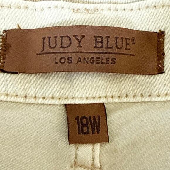 NEW Judy Blue High Waist Garment Dyed Destroyed 90s Straight Bone Stretch Sz 18W - Picture 13 of 16
